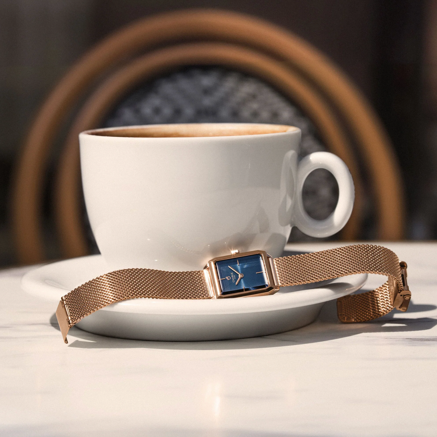 Montre Charlie Paris : Monceau Bleu & Or Rose