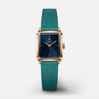 Montre Charlie Paris : Monceau Bleu & Or Rose