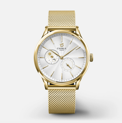 Montre Charlie Paris : Initial 36 Jour/Nuit Or