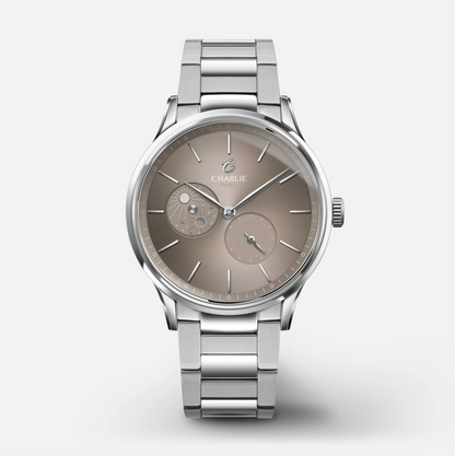 Montre Charlie Paris : Initial 36 Jour/Nuit Taupe