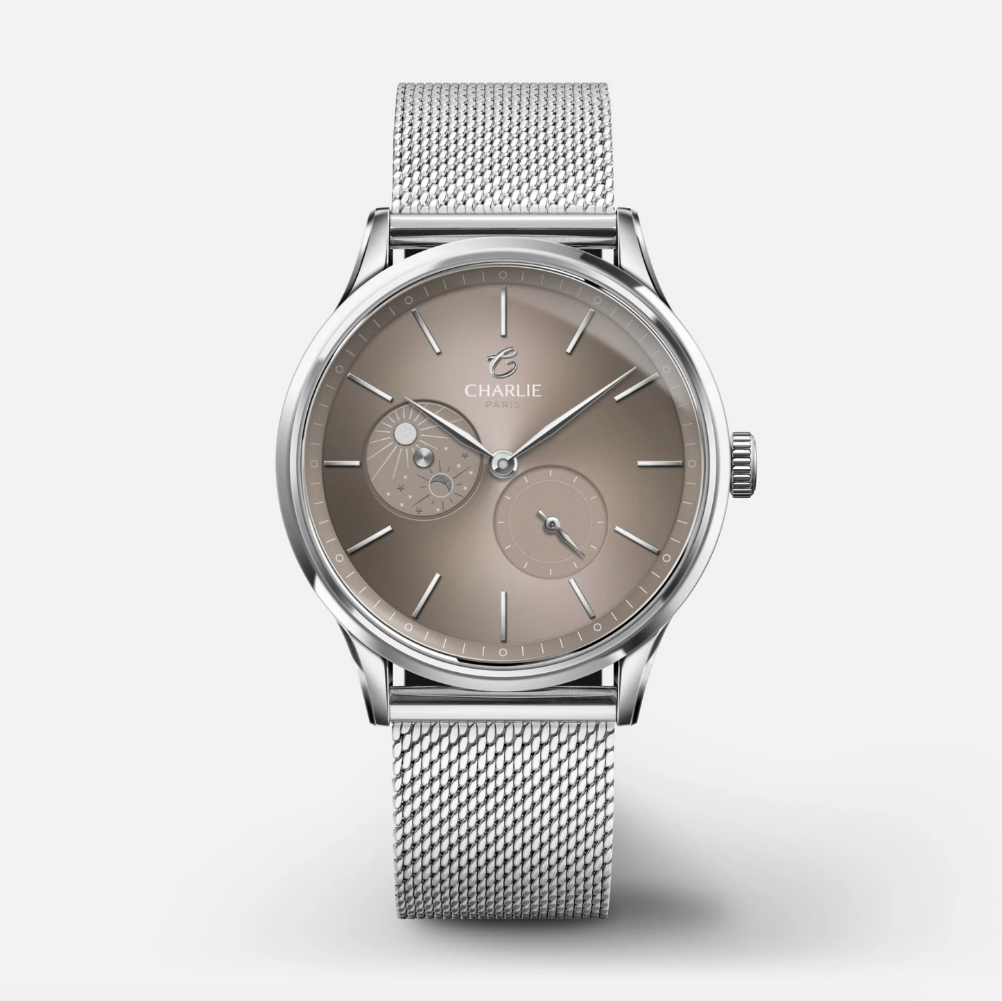 Montre Charlie Paris : Initial 36 Jour/Nuit Taupe