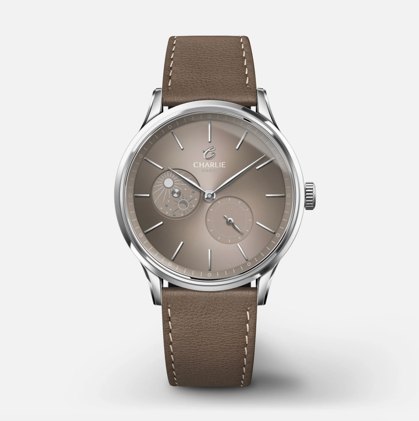 Montre Charlie Paris : Initial 36 Jour/Nuit Taupe