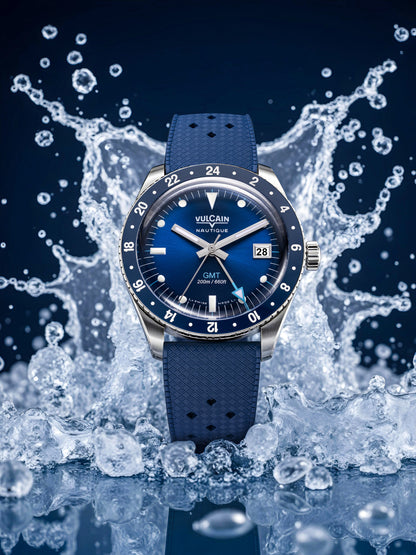 VULCAIN : SKINDIVER GMT BLEU