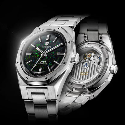 Montre Nivada Grenchen : F77 MKII Opale Noire Édition Limitée 100 ans