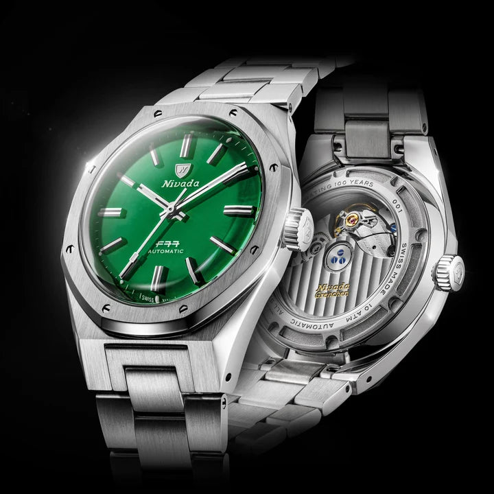 Montre Nivada Grenchen : F77 MKII Jade Édition Limitée 100 ans