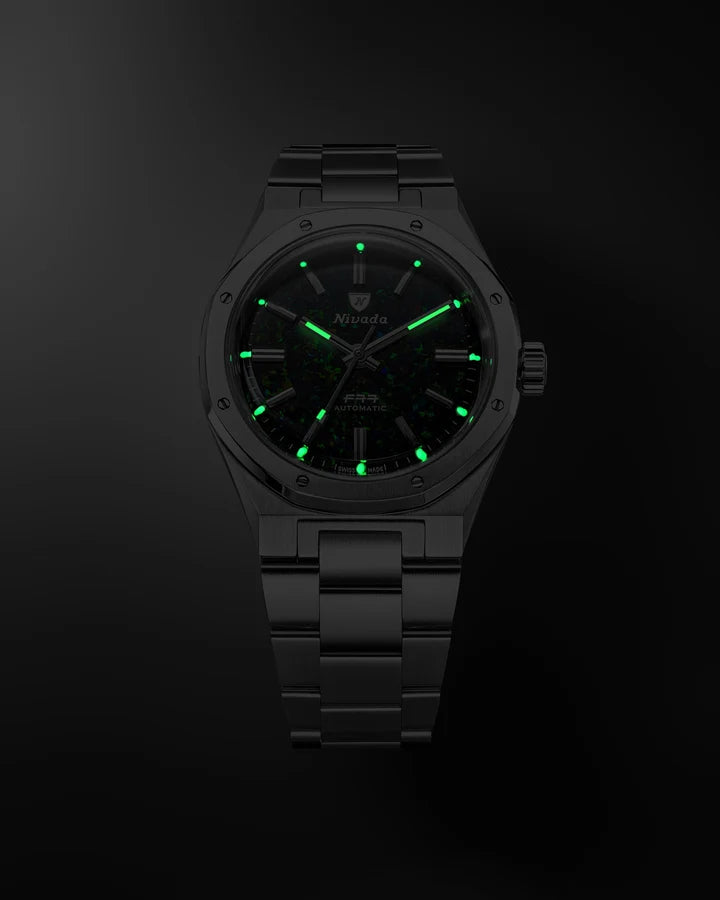 Montre Nivada Grenchen : F77 MKII Opale Noire Édition Limitée 100 ans