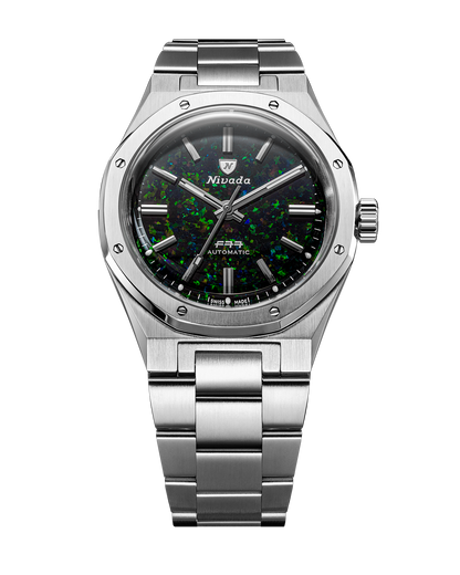 Montre Nivada Grenchen : F77 MKII Opale Noire Édition Limitée 100 ans