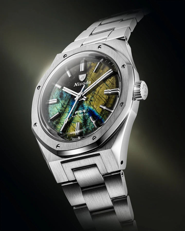 Montre Nivada Grenchen : F77 MKII Labradorite Édition Limitée 100 ans