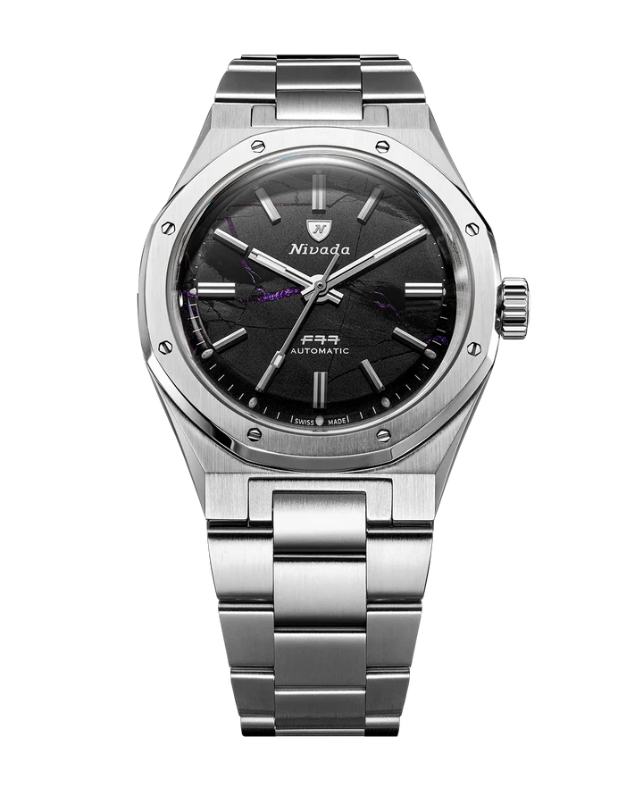 Montre Nivada Grenchen : F77 MKII Shungite Noire Édition Limitée 100 ans