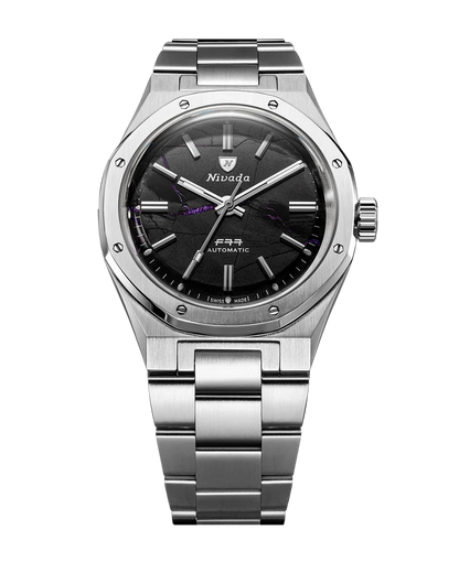 Montre Nivada Grenchen : F77 MKII Shungite Noire Édition Limitée 100 ans