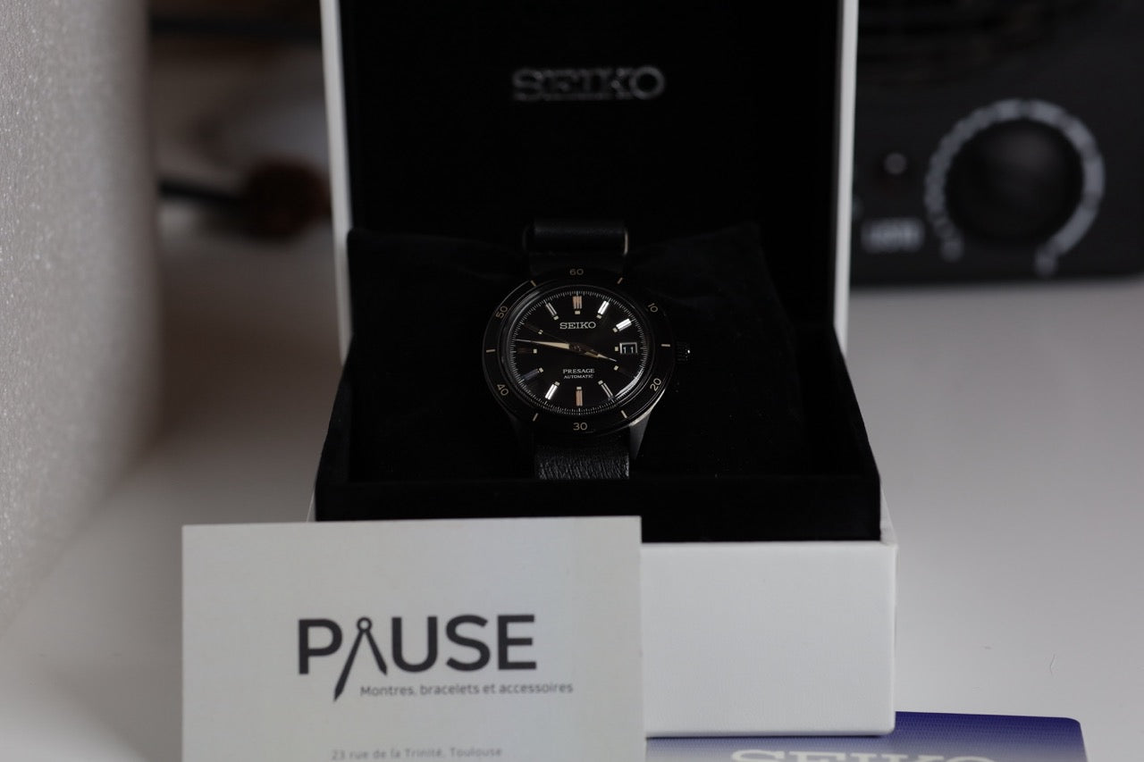 MONTRE SEIKO : PRESAGE 60S AUTOMATIQUE NOIRE SRPH95J1