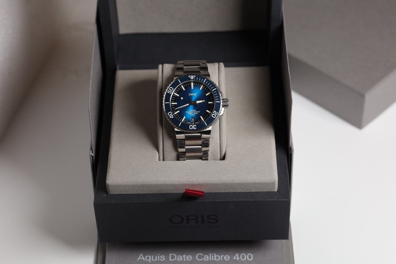 Montre Oris : Aquis Date Bleu Calibre 400 Manufacture 01 400 7763 4135 07 8 24 09PEB