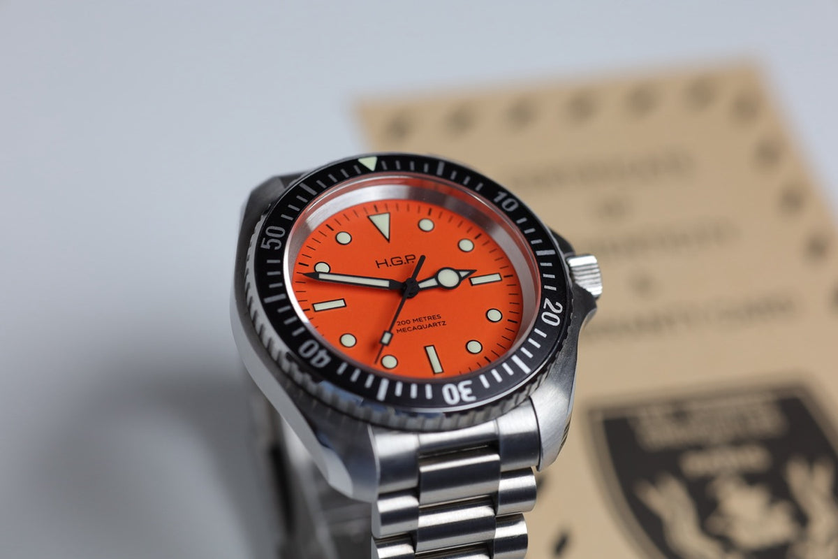 Montre HGP : Diver 200M Orange