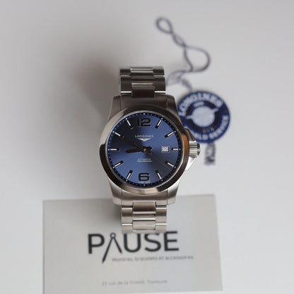 Montre Longines : Conquest Automatique Bleue 43 mm