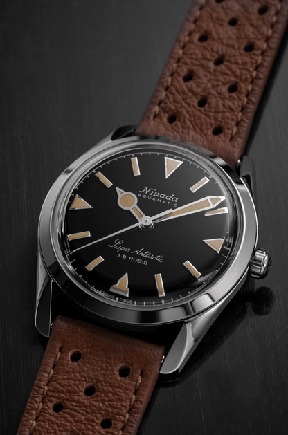 NIVADA GRENCHEN : SUPER ANTARCTIC 35 MM BLACK BEIGE LUMINOVA