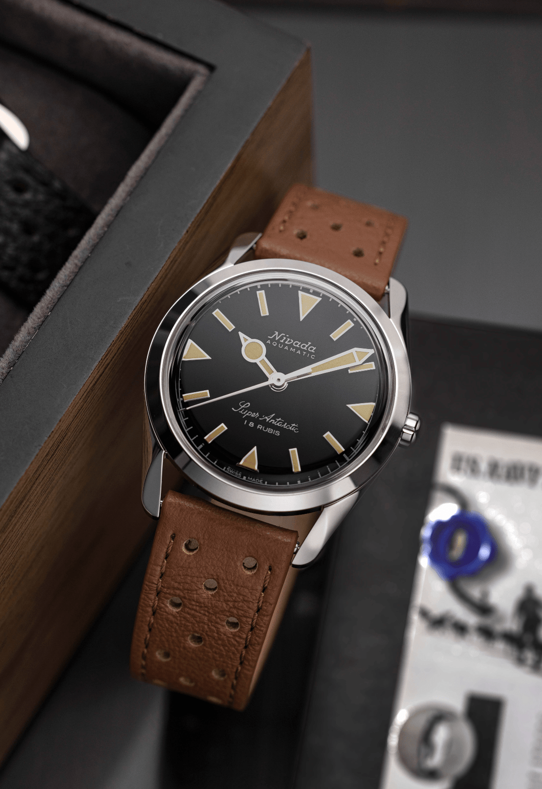 NIVADA GRENCHEN : SUPER ANTARCTIC 35 MM BLACK BEIGE LUMINOVA