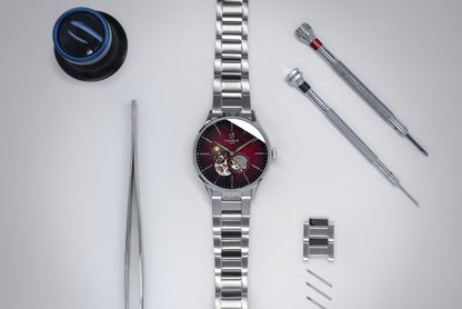 CHARLIE PARIS WATCH: INITIAL OPEN HEART DAY/NIGHT RED 