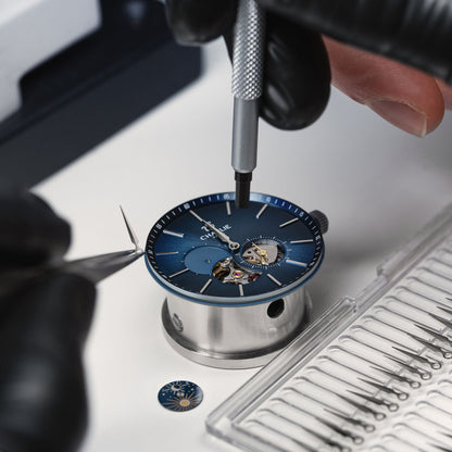 CHARLIE PARIS WATCH: INITIAL OPEN HEART DAY/NIGHT BLUE 