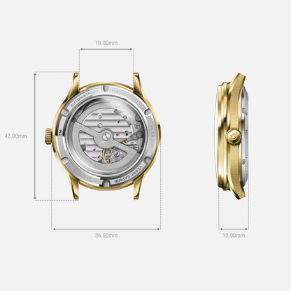 CHARLIE PARIS WATCH: INITIAL 36 OPEN HEART DAY/NIGHT GOLD