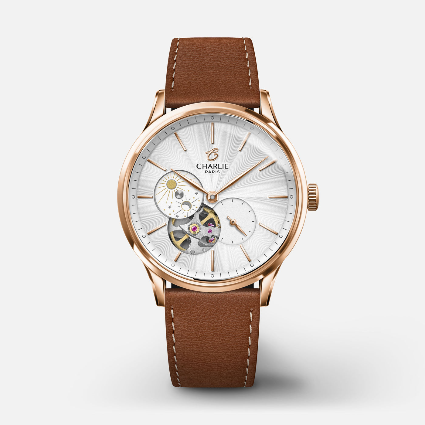 CHARLIE PARIS WATCH: INITIAL 36 OPEN HEART DAY/NIGHT ROSE GOLD