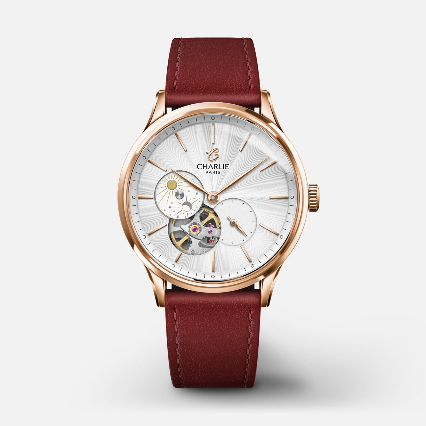 CHARLIE PARIS WATCH: INITIAL 36 OPEN HEART DAY/NIGHT ROSE GOLD