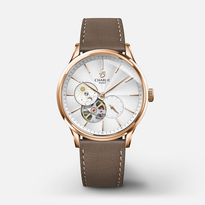 CHARLIE PARIS WATCH: INITIAL 36 OPEN HEART DAY/NIGHT ROSE GOLD