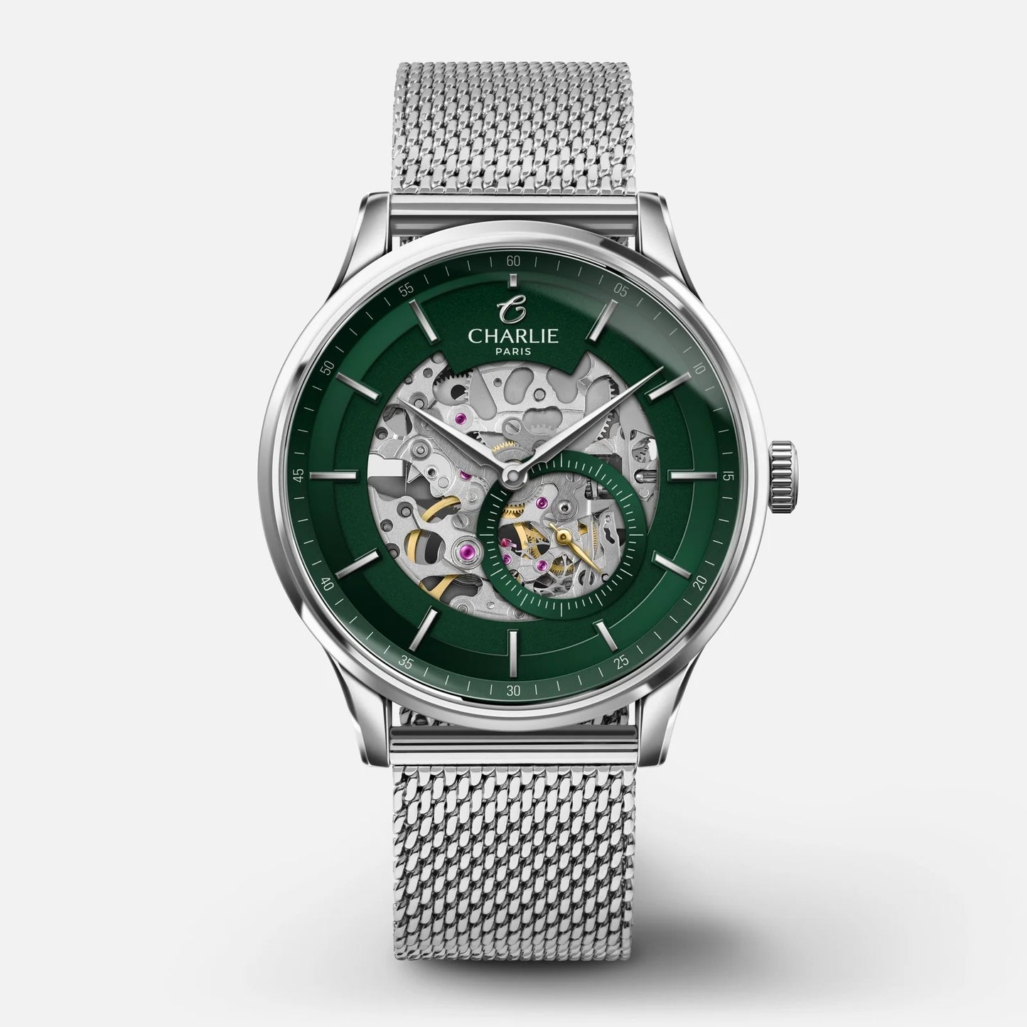 CHARLIE PARIS WATCH: INITIAL GREEN SKELETON