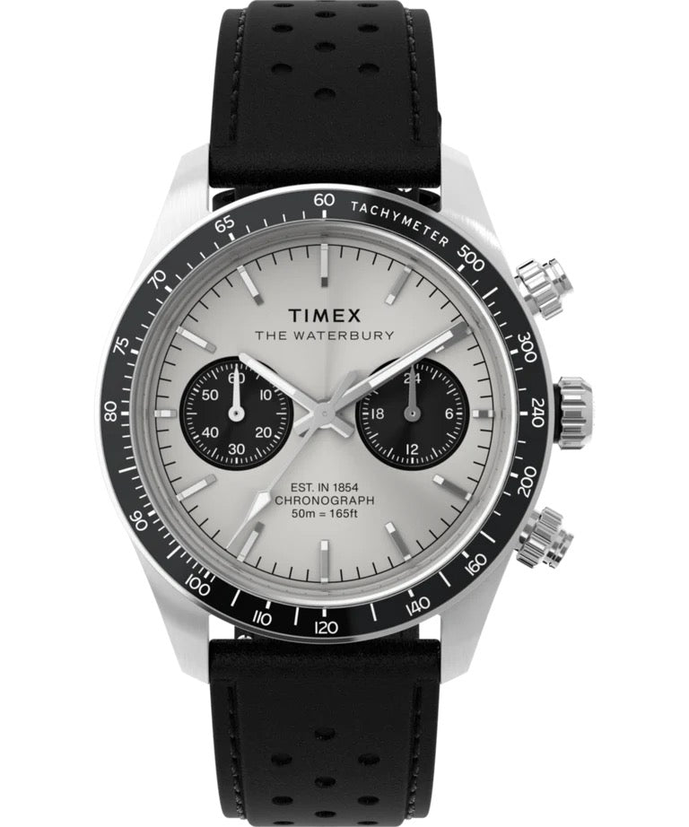 Timex Watch: Waterbury Heritage Panda Chronograph TW2Y19300