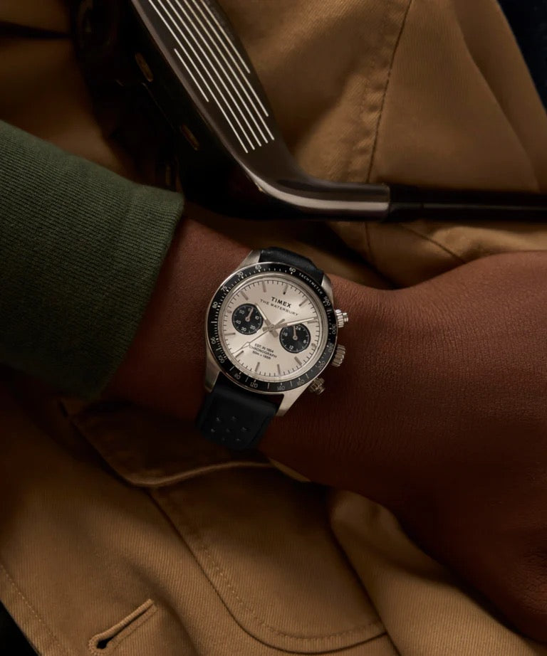 Timex Watch: Waterbury Heritage Panda Chronograph TW2Y19300