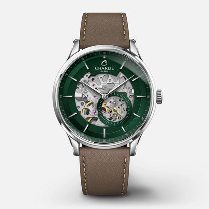 CHARLIE PARIS WATCH: INITIAL GREEN SKELETON