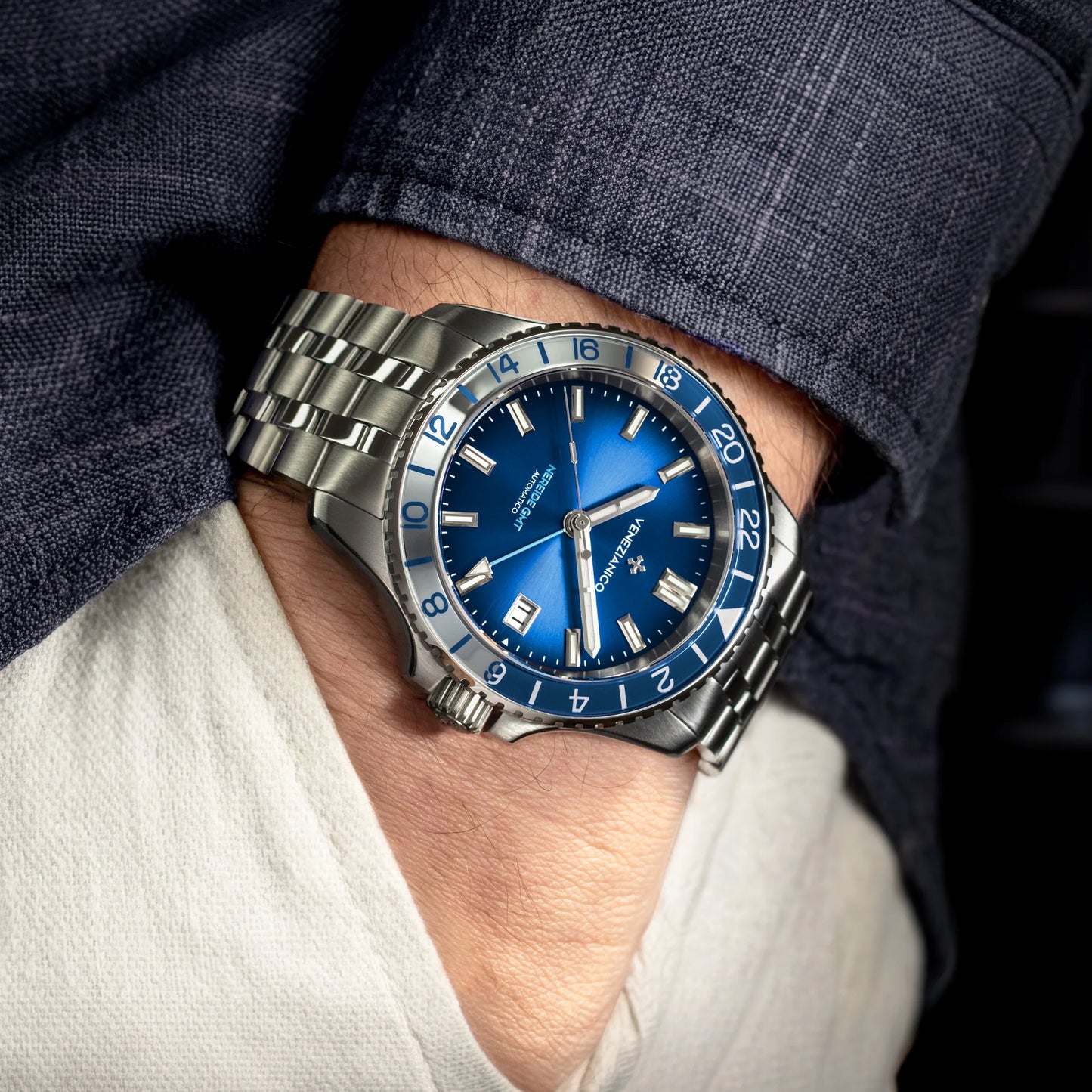 MONTRE VENEZIANICO : NEREIDE GMT 39 BLEU 3521511S