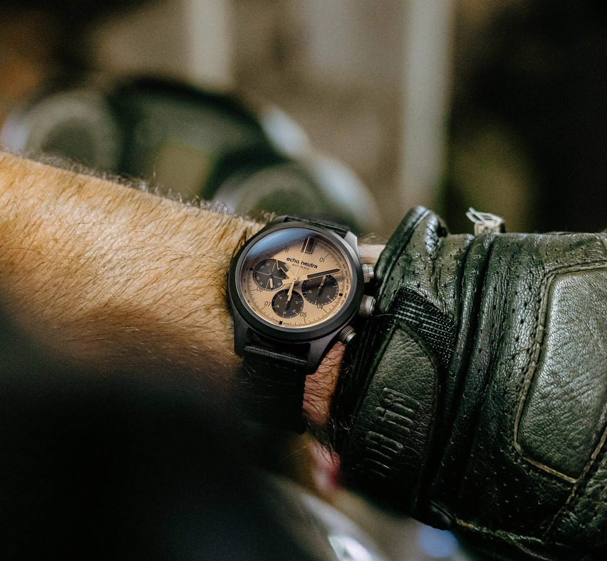 Montre Echo/Neutra : Averau 42 Chronographe Céramique Sable