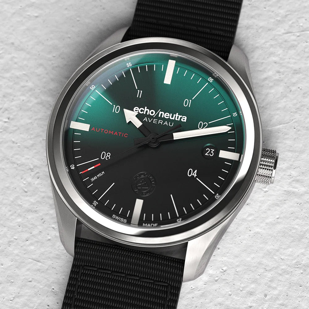 MONTRE ECHO/NEUTRA : AVERAU 39 3H VERT DÉGRADÉ