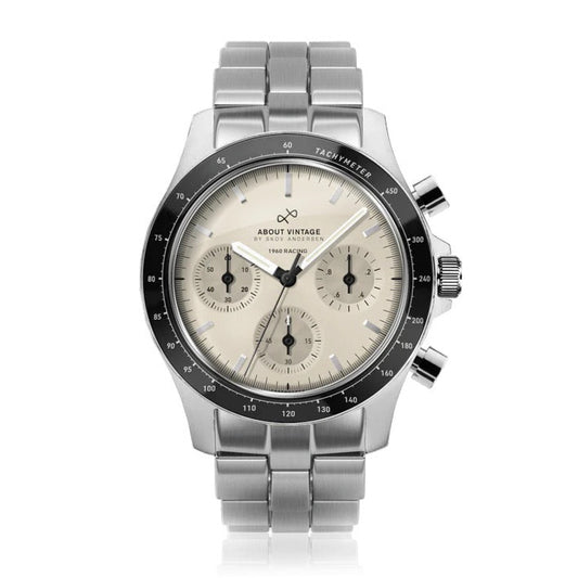 AV86 : 1960 RACING CHRONOGRAPHE - STEEL / OFF WHITE