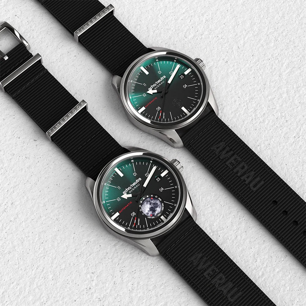 MONTRE ECHO/NEUTRA : AVERAU 39 PHASE LUNAIRE (BIG MOON) VERT DÉGRADÉ