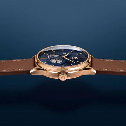 CHARLIE PARIS WATCH: INITIAL OPEN HEART ROSE GOLD & BLUE 