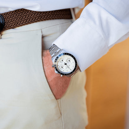 AV86 : 1960 RACING CHRONOGRAPHE - STEEL / OFF WHITE