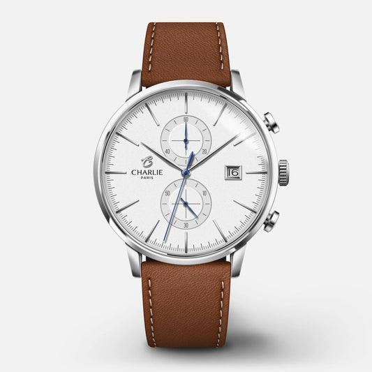 CHARLIE PARIS : HORIZON CHRONOGRAPHE BLANC