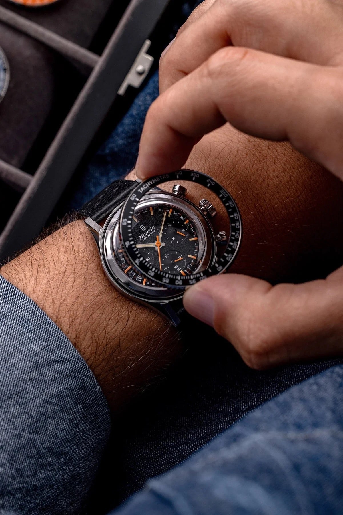 NIVADA GRENCHEN : CHRONOKING MECAQUARTZ INTERBEZEL