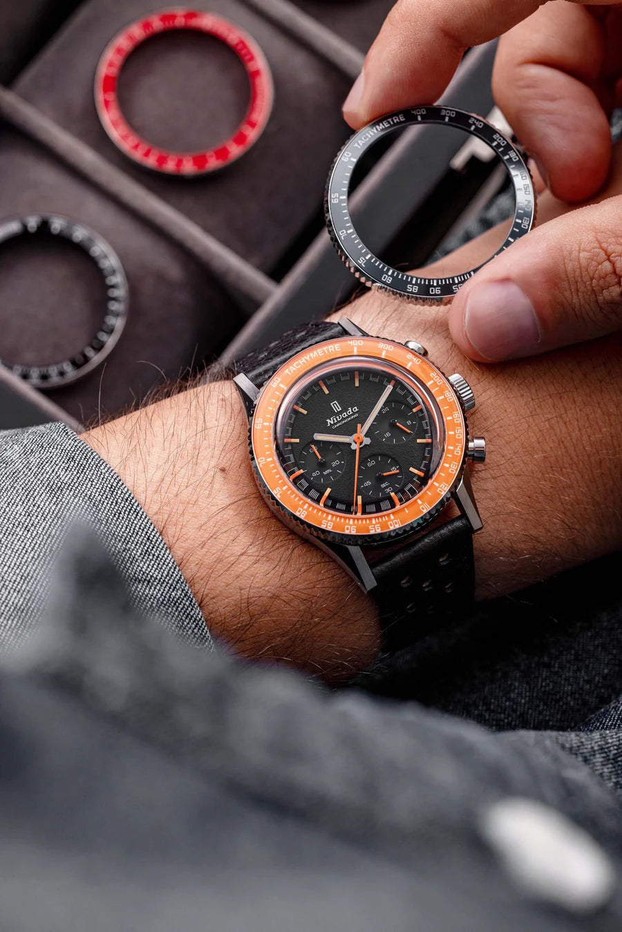 NIVADA GRENCHEN : CHRONOKING MECAQUARTZ INTERBEZEL