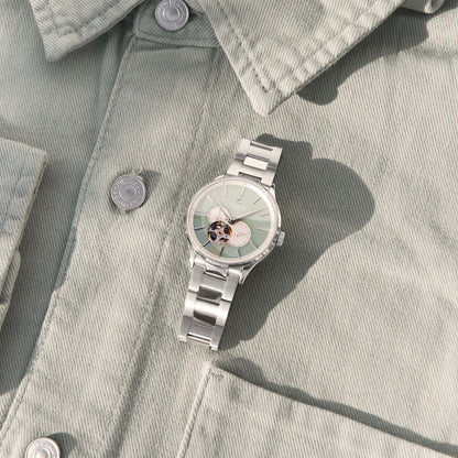 MONTRE CHARLIE PARIS : INITIAL CŒUR OUVERT SPRING GREEN