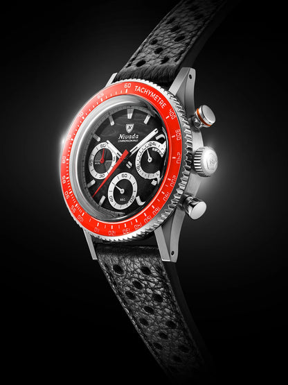NIVADA GRENCHEN : CHRONOKING RACING NOIR & BLANC