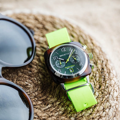 BRISTON : CLUBMASTER CLASSIC - CHRONO - SUMMER VIBES - JAUNE