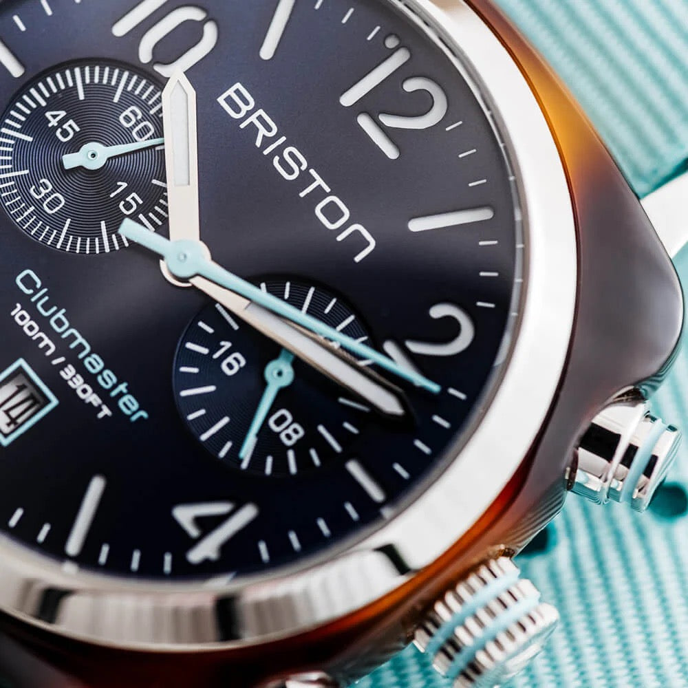 BRISTON : CLUBMASTER CLASSIC - CHRONO - SUMMER VIBES - BLEU