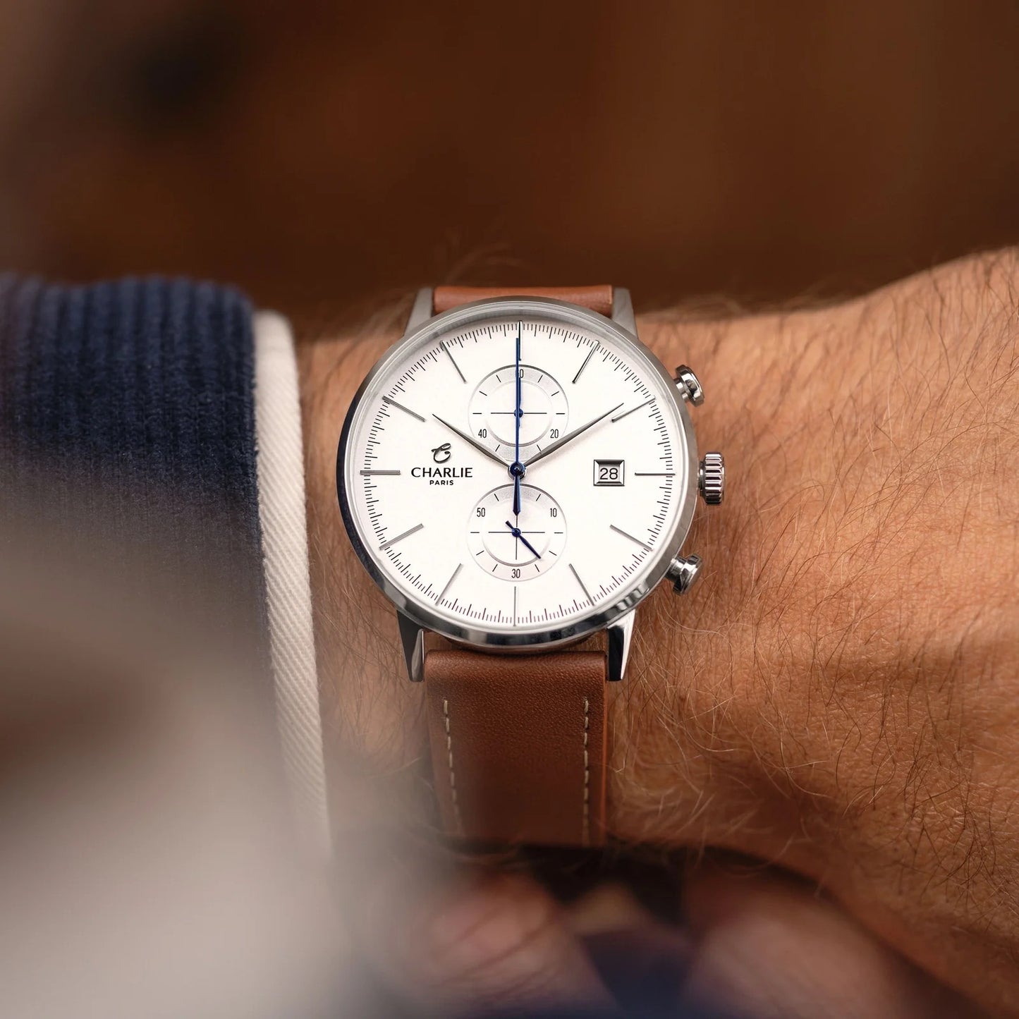 CHARLIE PARIS : HORIZON CHRONOGRAPHE BLANC