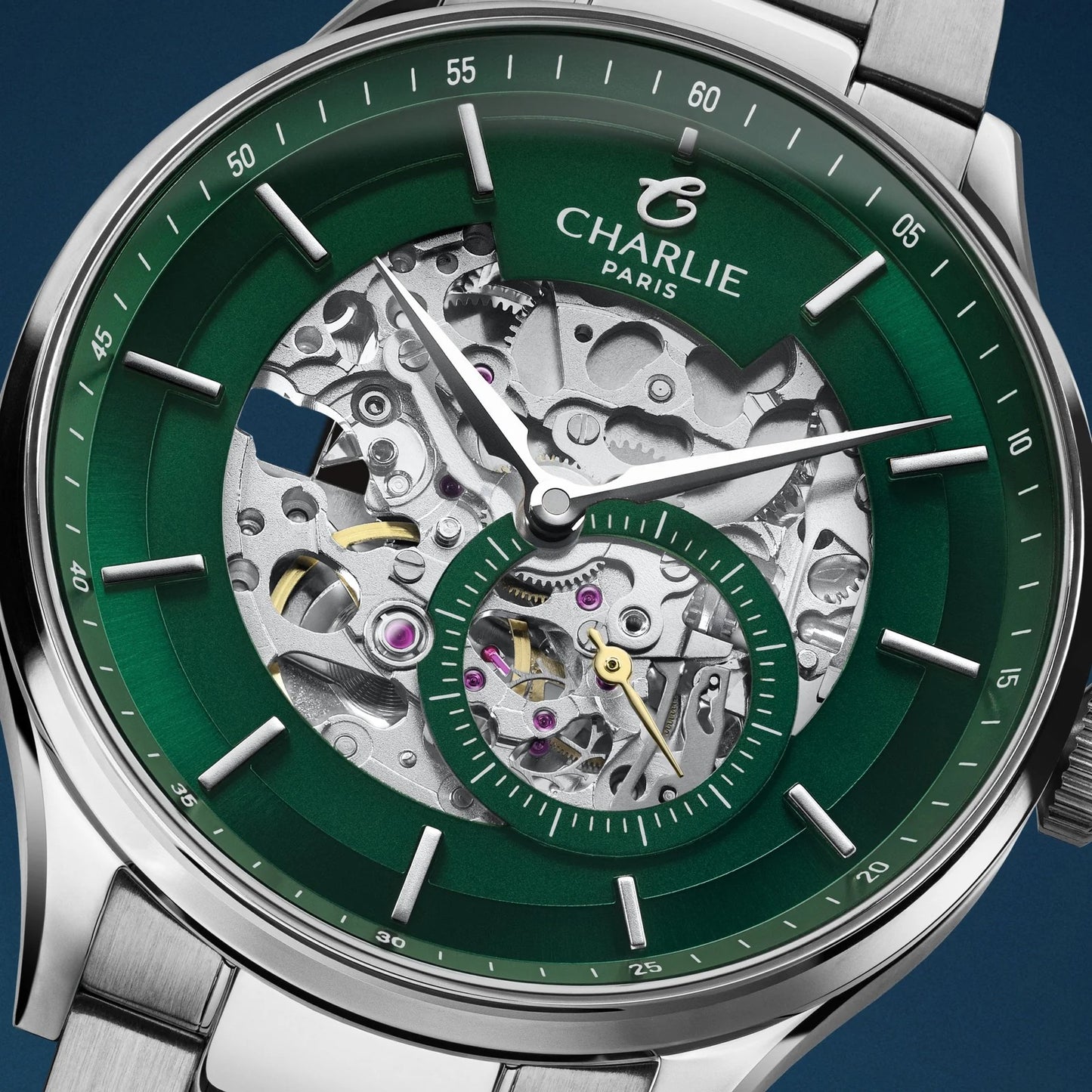 CHARLIE PARIS WATCH: INITIAL GREEN SKELETON