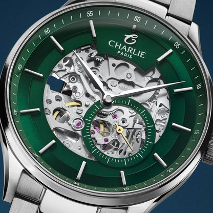 CHARLIE PARIS WATCH: INITIAL GREEN SKELETON