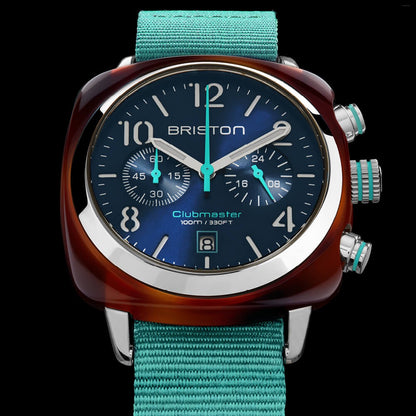 BRISTON : CLUBMASTER CLASSIC - CHRONO - SUMMER VIBES - BLEU