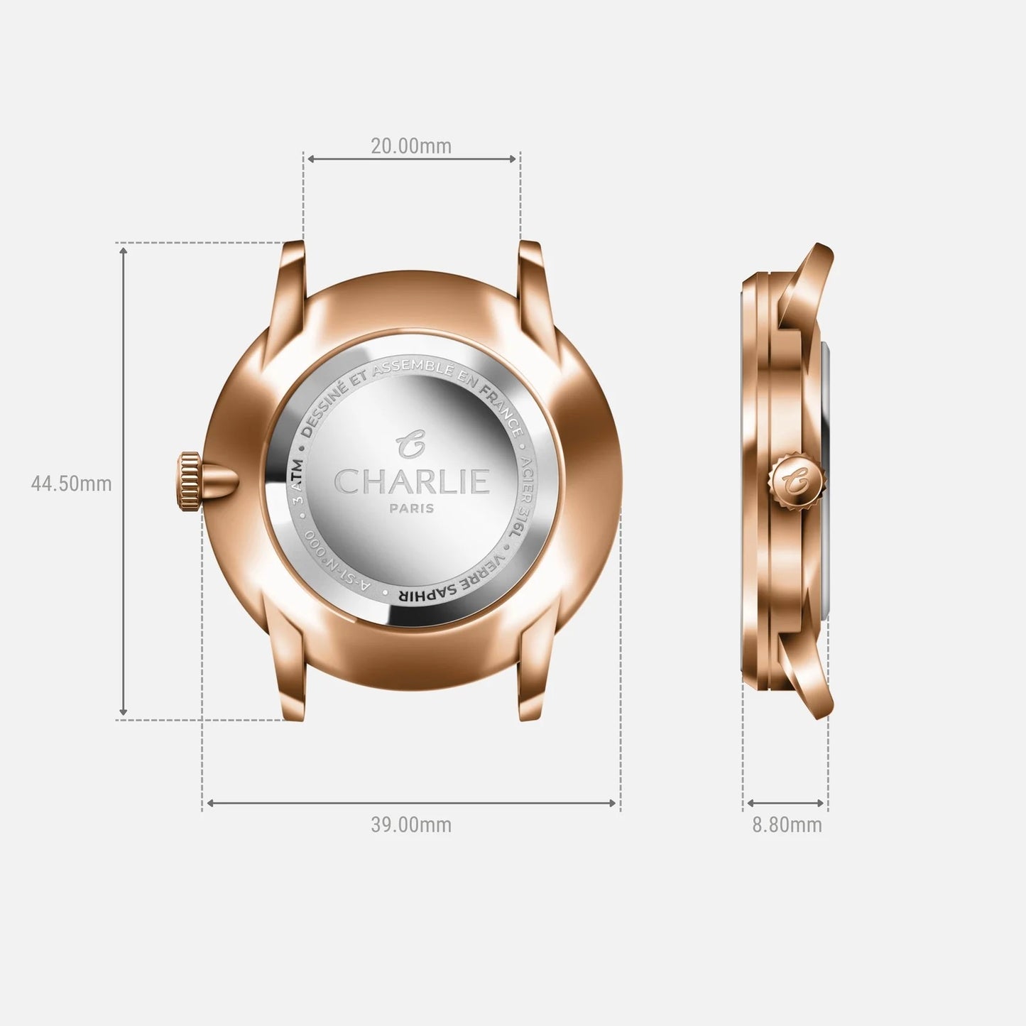 CHARLIE PARIS : HORIZON QUARTZ OR ROSE