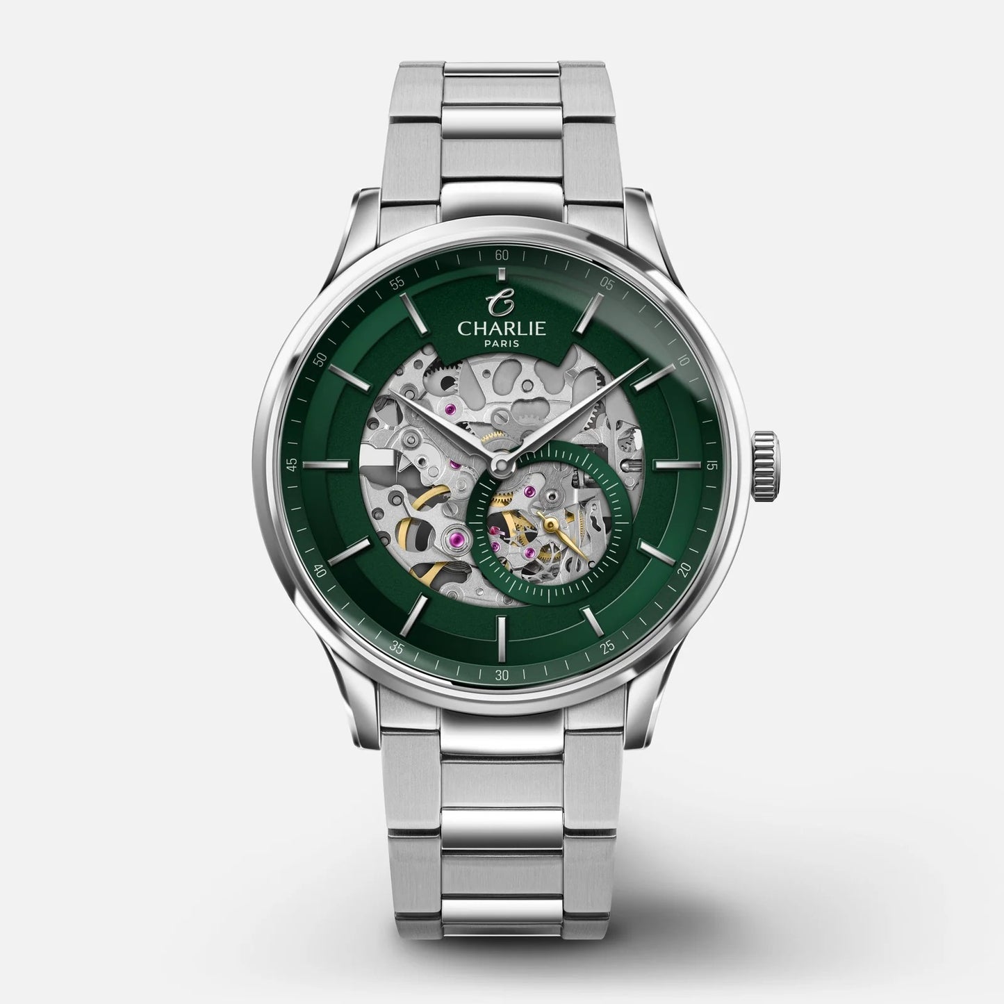 CHARLIE PARIS WATCH: INITIAL GREEN SKELETON